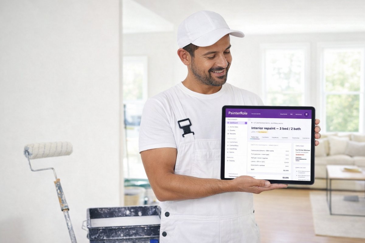 PainterRole — a real pro using the app on the job.